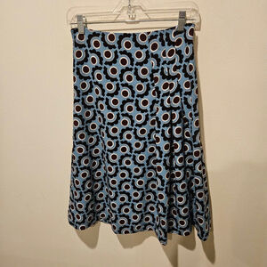 Women's Ann Taylor Factory Abstract Floral Skirt Size 2 Blue, Brown , White